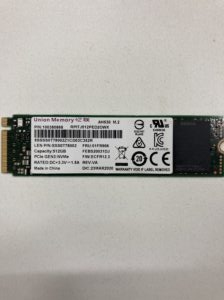 【データ復旧・データ復元成功実績】SSD Union Memory RPITJ512PED2OWX 512GB ノートPC内蔵SSD。OS起動しない。
